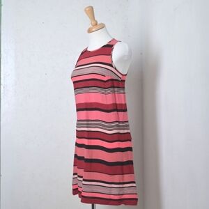 LOFT | Shades of pink & red striped sleevless womens dress